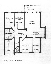 Grundriss mit Quadratmeterangaben